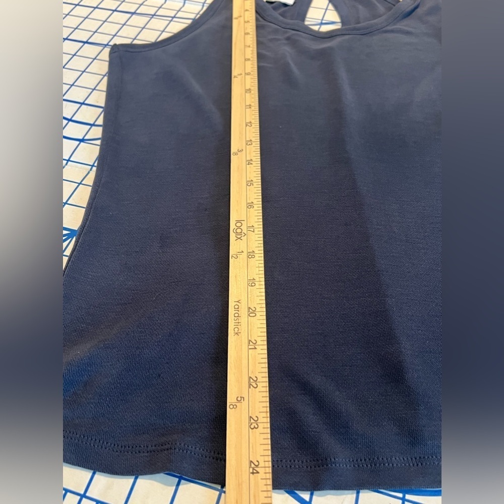 NWT DAILY RITUAL CROSSBACK TANK TOP SZ LG MODAL POLY BLEND DK BLUE SUPER SOFT - Picture 6 of 7